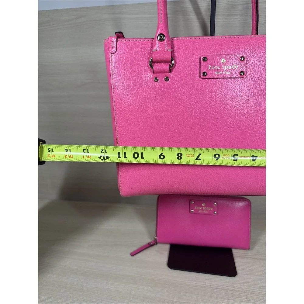Kate Spade Wellesley Quinn Tote Pink‎ Leather Satchel Bag Handbag Purse & Wallet